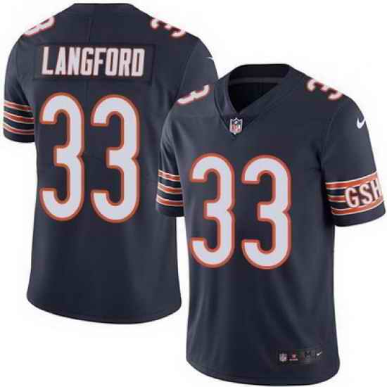 Nike Bears #33 Jeremy Langford Navy Blue Mens Stitched NFL Limited Rush Jersey